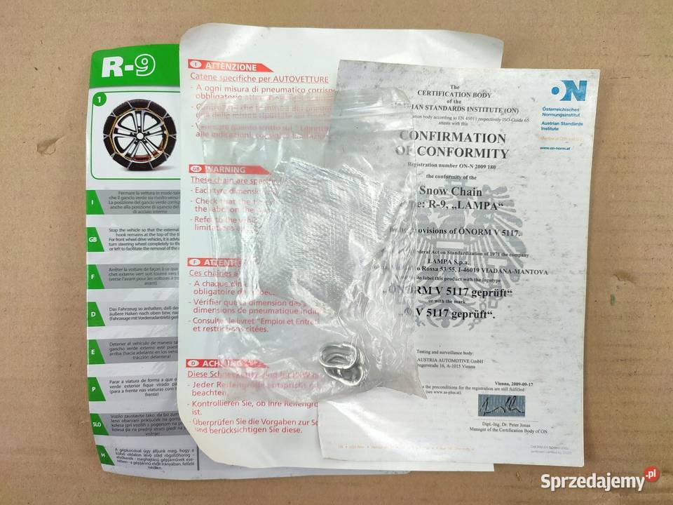 ŁAŃCUCHY ŚNIEGOWE 1 PARA LAMPA R9 16074 14 17