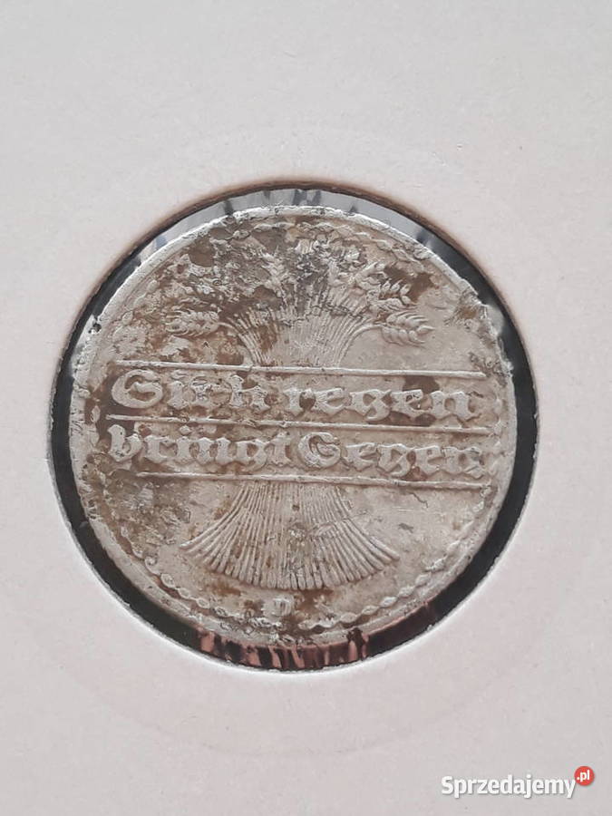 50 Fenigów Niemcy 1921 r men D Konin