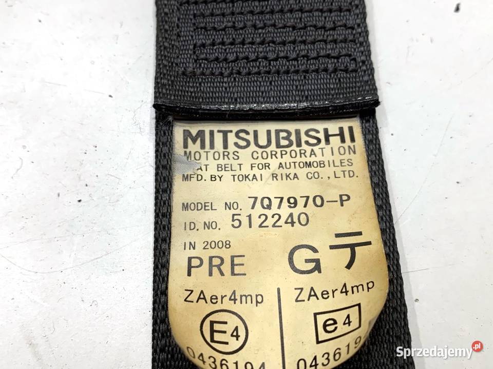 PAS BEZPIECZEŃSTWA PRAWY PRZÓD MITSUBISHI LANCER sprzedam