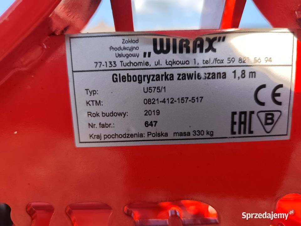 Glebogryzarka Wirax 21 m Stan nowa