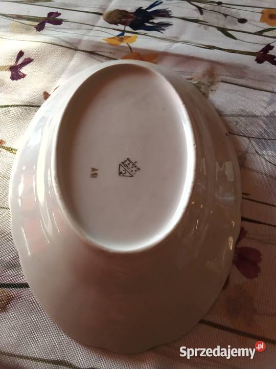 PRL półmisek porcelana zlocony Łódź