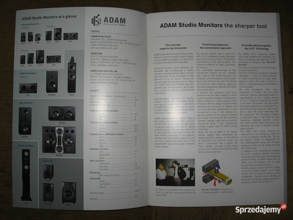 ADAM Studio Monitors pro audio catalogue 042006 Kępice sprzedam