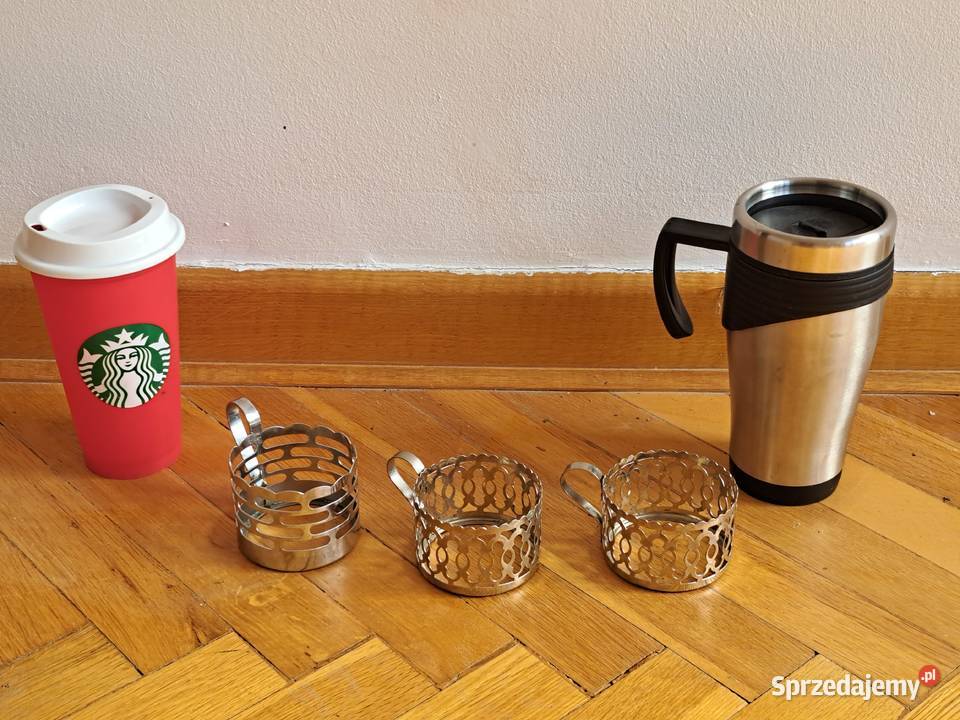 Zestaw Kubek Starbucks termos metalowe koszyczki Pruszków