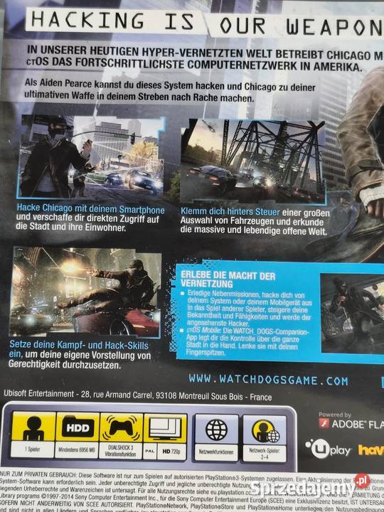 PlayStation 3 Watch Dogs Poddębice sprzedam