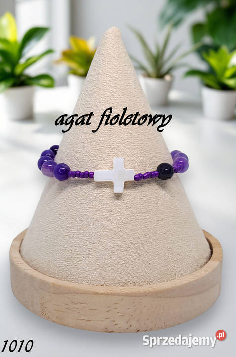 Bransoletka różaniec dziesiątka różańca z agatu Warszawa