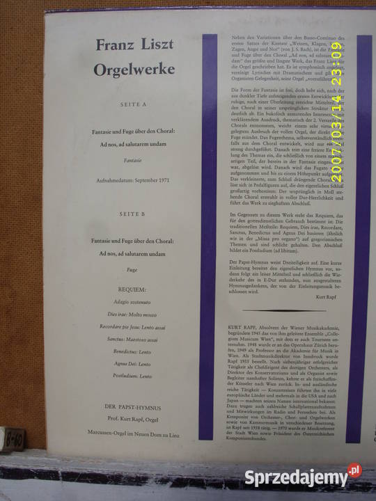 Klasyka LP F LISZT5 plyty winylowe płyta winylowa