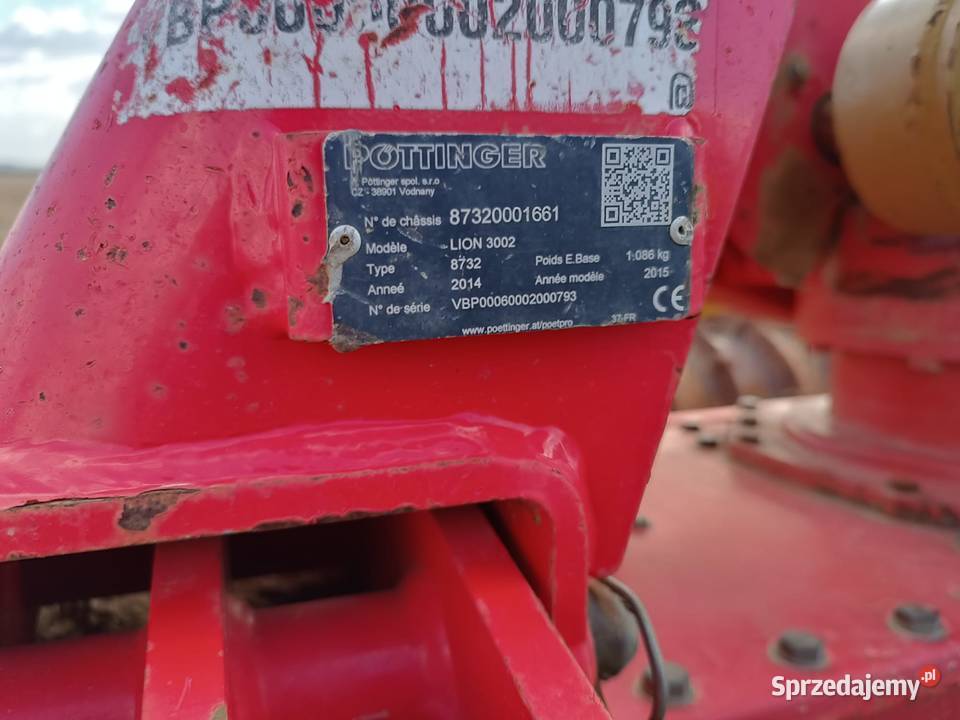 brona aktywna wirowa Pottinger Lion 3002 3m uszkodzony Borzęciczki