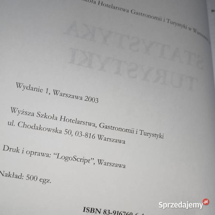 Statystyka turystyki podręczniki szkolne używane Warszawa