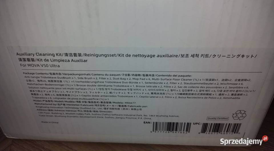 Oryginalny roczny zestaw akcesoriów Mova V50 Żory