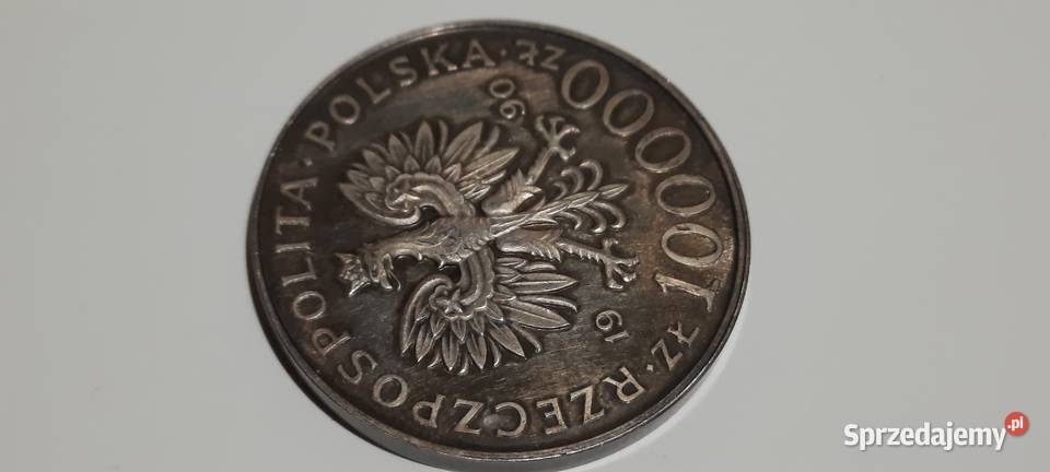 MONETA 100000 złotych 1990 typ A Solidarność mazowieckie Warszawa