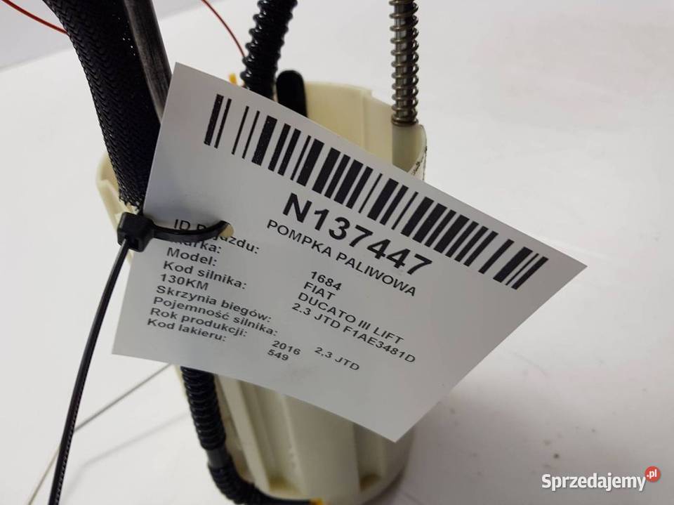 POMPKA PALIWOWA FIAT DUCATO III LIFT L3H2 Lipno sprzedam