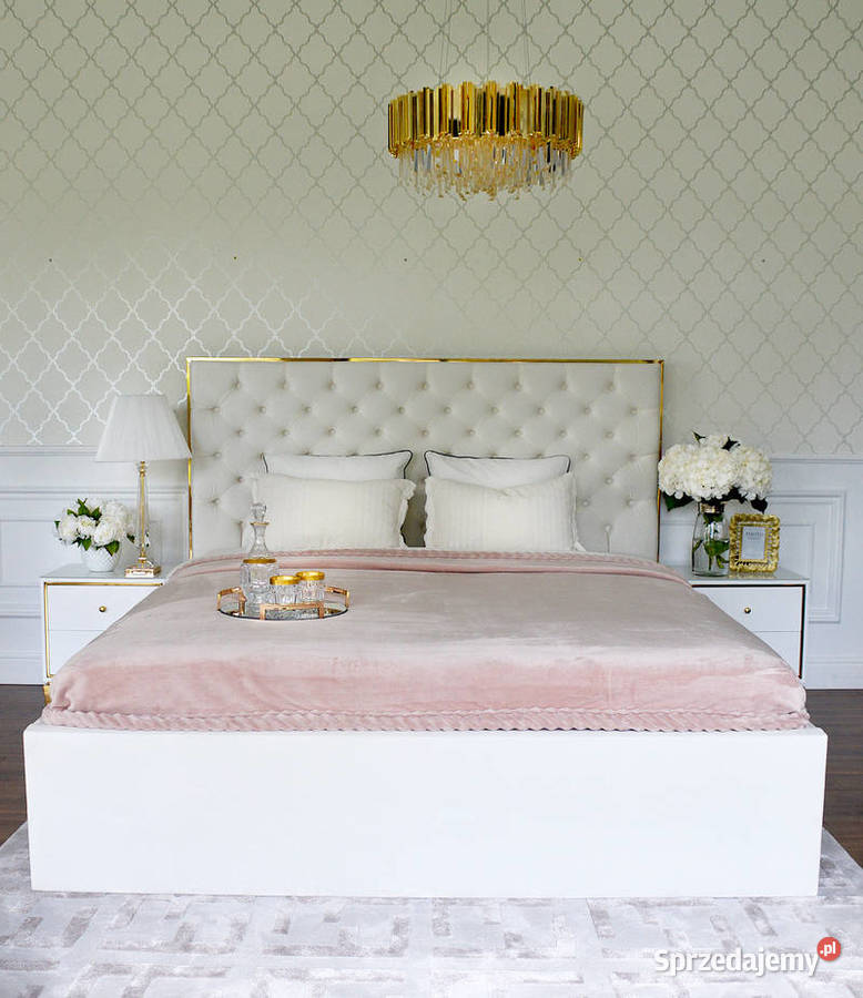 Łóżko glamour złote ze stelarzem 200x200 Łóżka mazowieckie