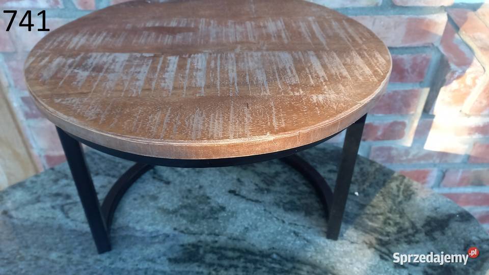 Stolik kawowy Loft lite drewno Kwietnik Stojak 43cm Gawroniec