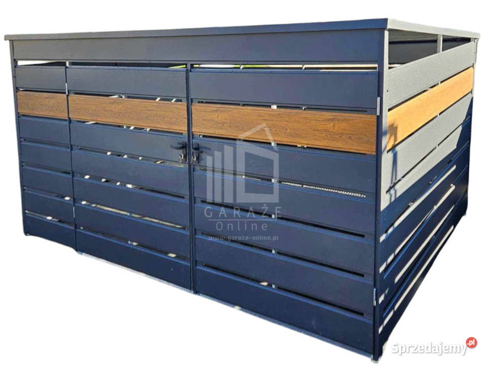 Wiata śmietnikowa 4x21m Antracyt jasny orzech Olsztyn