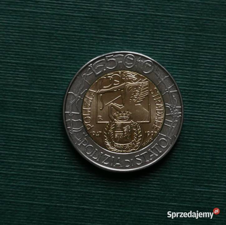 WŁOCHY 500 lirów 1997r 50 rocznica Policja Gliwice
