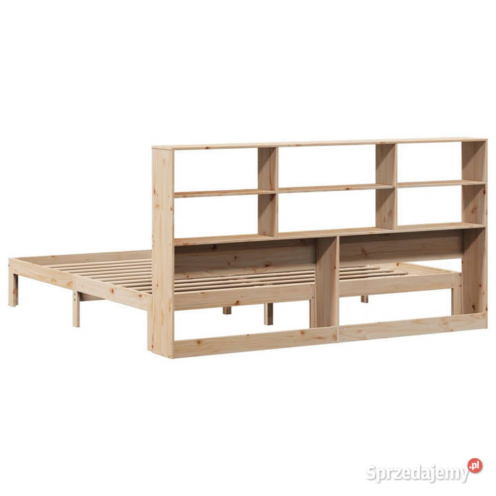 Łóżko z regałem bez materaca sosnowe 200x200 226cm