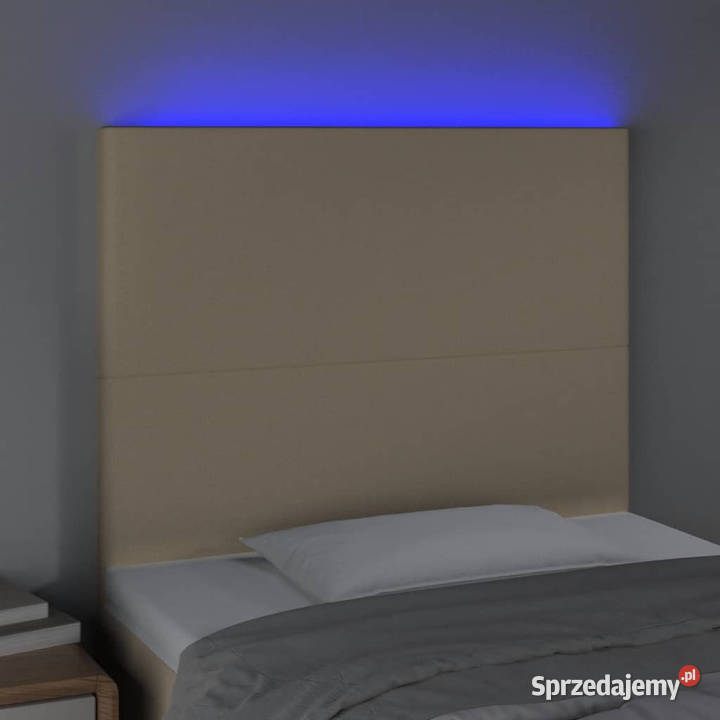 Zagłówek do łóżka z LED kremowy 90x5x118128 Warszawa