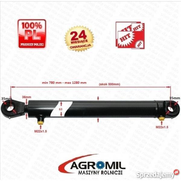 Cylinder siłownik hydrauliczny SKOK 500 L 780 Rogóźno