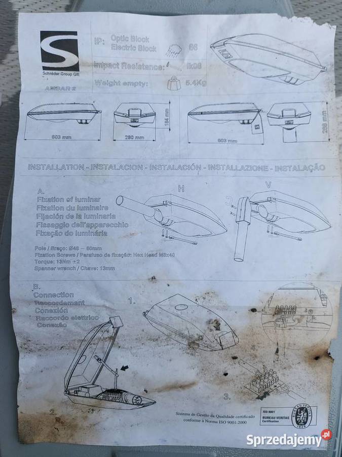 Lampa uliczna oprawa AMBAR 2 Schroeder e40 150 w Lubin sprzedam