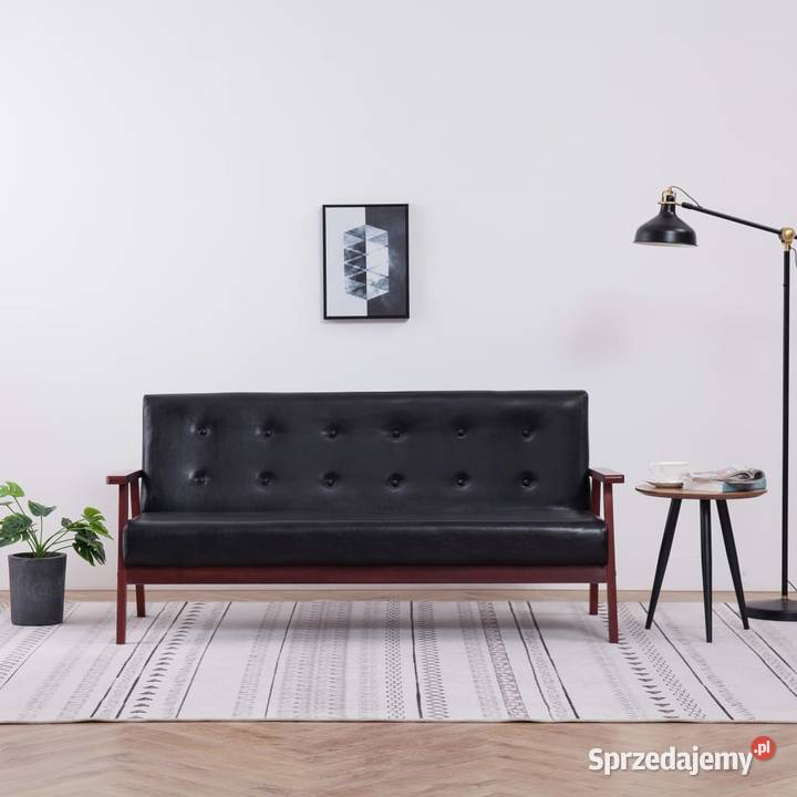 vidaXL 3-osobowa sofa, czarna, 248643