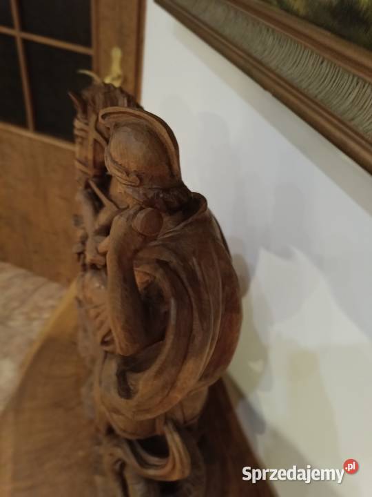 Pojedynek św Jerzego ze smokiem rzeźba drewniana Lipno sprzedam