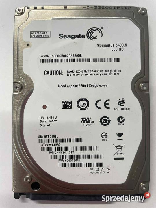 Dysk twardy Seagate Momentus 54006 500GB Biała Podlaska