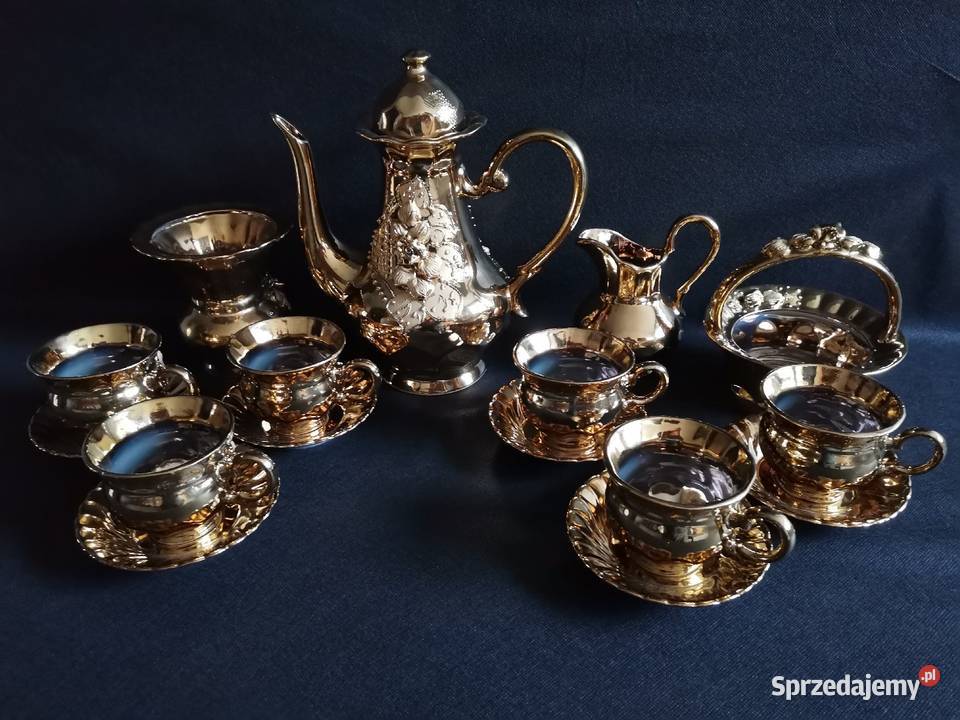 Stary złocony serwis kawowy porcelana Sumy śląskie Katowice sprzedam