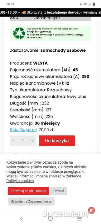 Akumulator Grom 12v świętokrzyskie