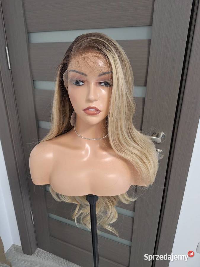 Długa kręcona blond peruka z koronką z przodu Nakrycia głowy pomorskie