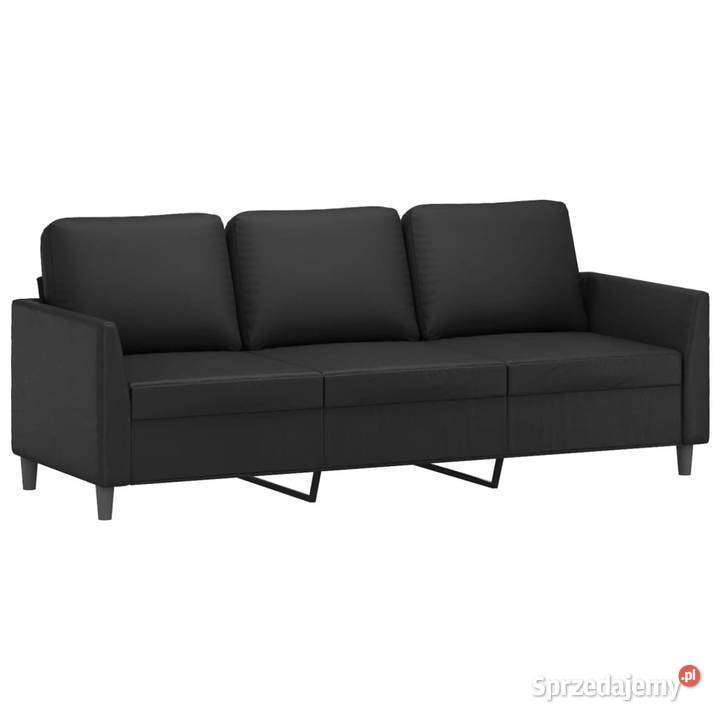 3osobowa sofa z podnóżkiem czarna 180 sztuczna Sofy i kanapy Warszawa sprzedam