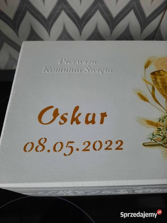 Kuferek komunia kielich z imieniem handmade Kędzierzyn-Koźle