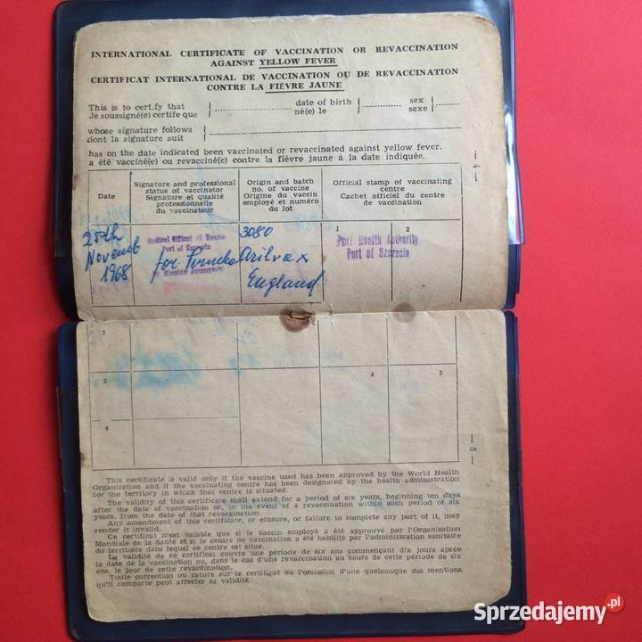 1419 Międzynarodowy Certyfikat Szczepień zachodniopomorskie