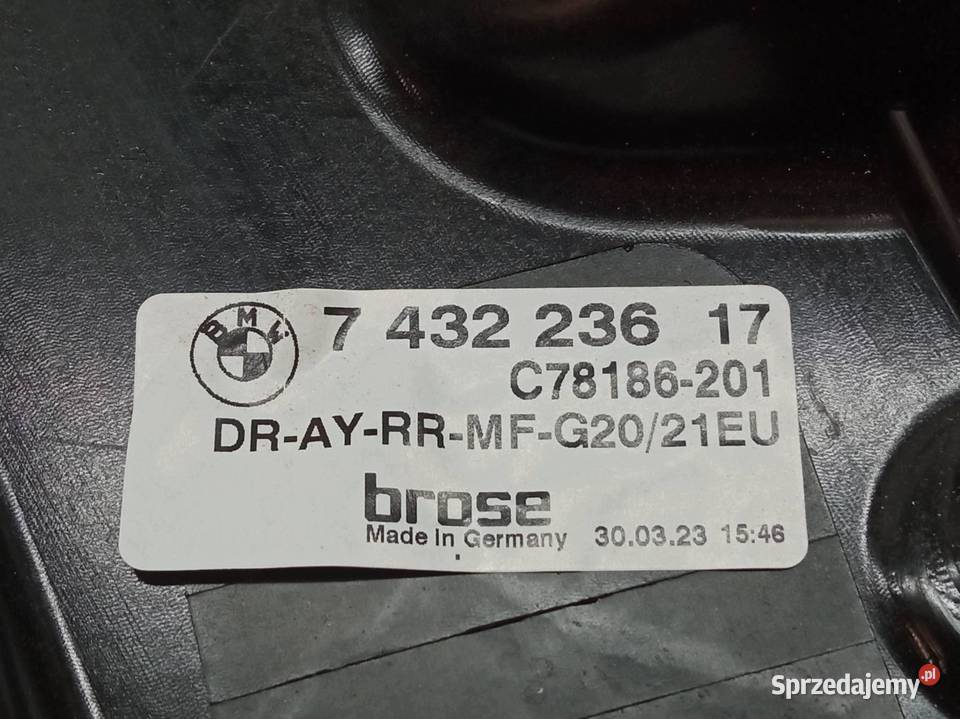 MECHANIZM SZYBY PRAWY TYŁ KOMBI 7432236 5A5C898 Mechanizmy opuszczania szyb