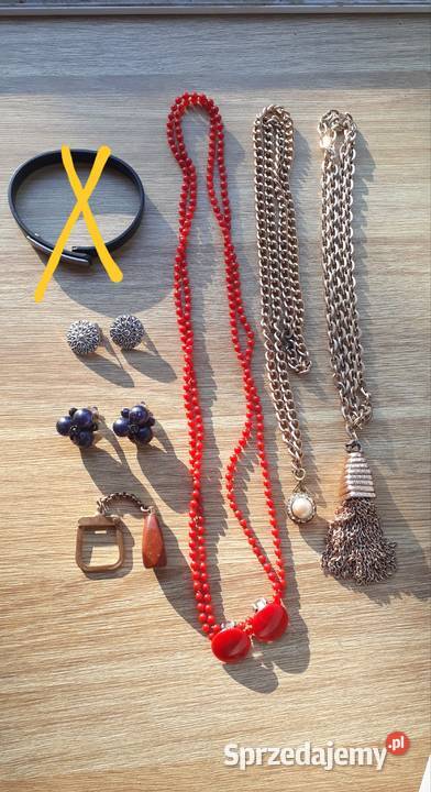 Naszyjniki korale klipsy vintage