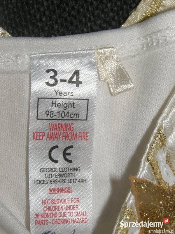 Strój kostium przebranie ANIOŁ ANIOŁEK JASEŁKA 3 lata+ Siedlce