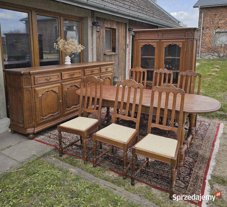 Jadalnia stół 6 krzeseł komoda witryna łódzkie Brójce