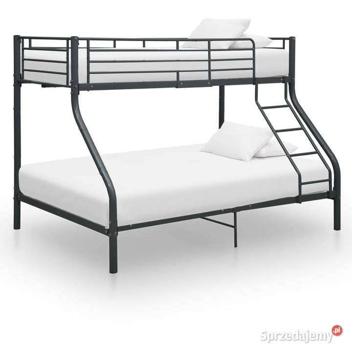 vidaXL Rama łóżka piętrowego, czarna, metalowa 287905