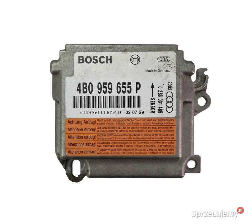 MODUŁ SENSOR AIRBAG AUDI A6 C5 4B0959655E Układ elektryczny, zapłon Działoszyce
