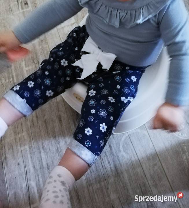 Spodnie letnie hamerki baggy kokardka Handmade Katowice sprzedam