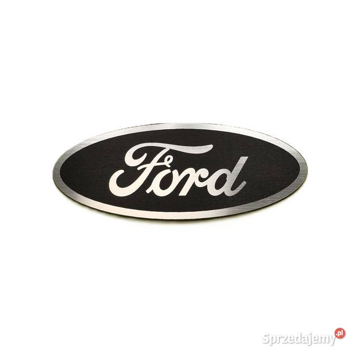 Emblemat Ford 125x45mm czarno srebrny naklejka Radom