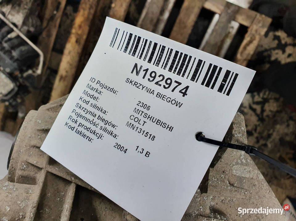 SKRZYNIA BIEGÓW MITSHUBISHI COLT PMN130194 Lipno sprzedam