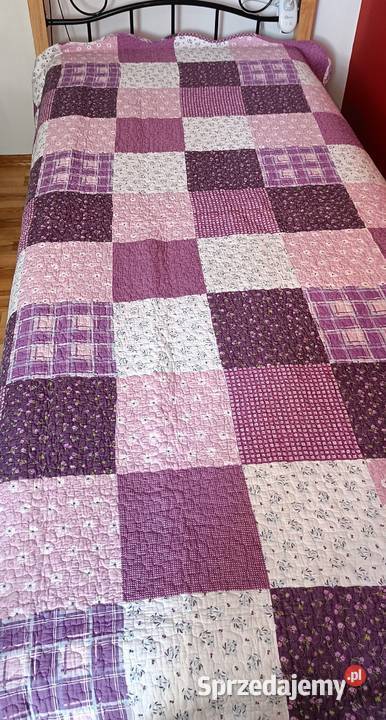 Duża wielokolorowa unikatowa dwustronna narzuta Koce i narzuty Brwinów