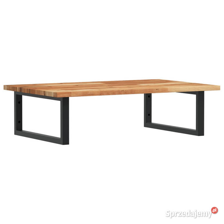 Półka ścienna pod umywalkę stal i lite drewno