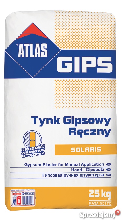 ATLAS GIPS SOLARIS tynk gipsowy ręczny 25 mazowieckie Mińsk Mazowiecki sprzedam