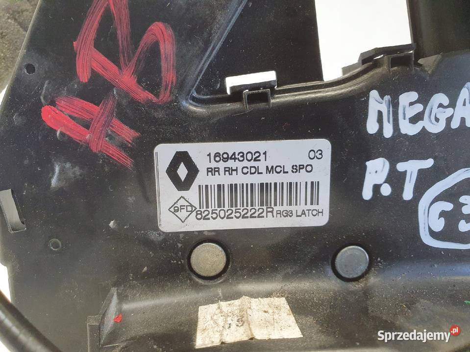 Renault Megane IV ZAMEK DRZWI prawy tył PASAŻERA lubelskie Rudka