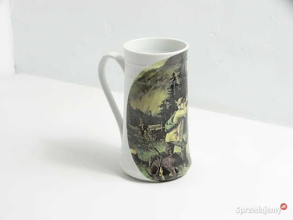 Kolekcjonerski kufel porcelanowy Motyw Myśliwski Biłgoraj