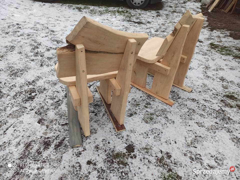 krzesło ogrodowe masywne olcha drewno Woźniki sprzedam