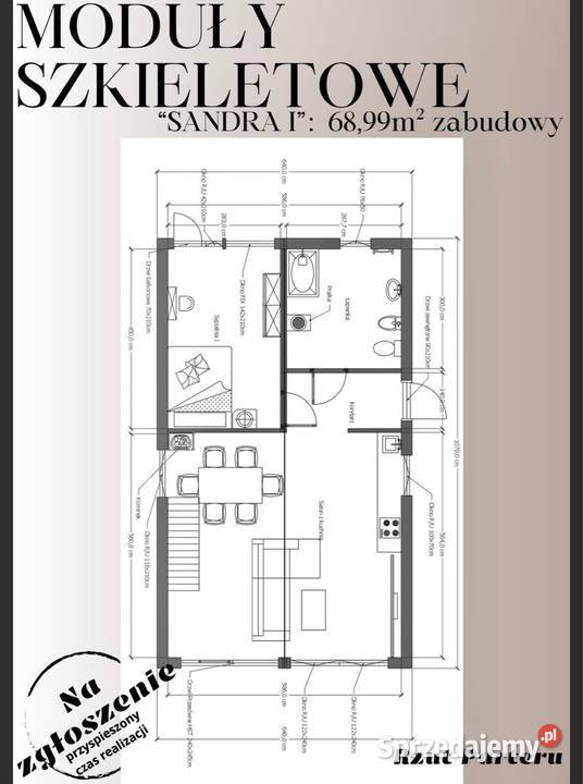 Na sprzedaż DOM moduł szkieletowy