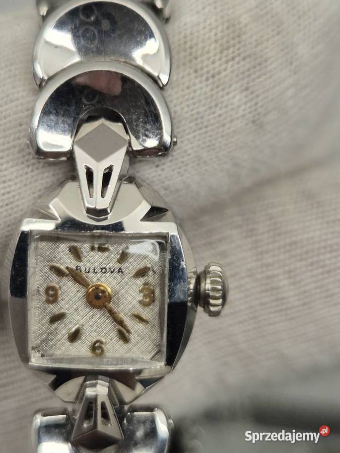 Zegarek vintage Bulova 14k białe złoto Chorzów