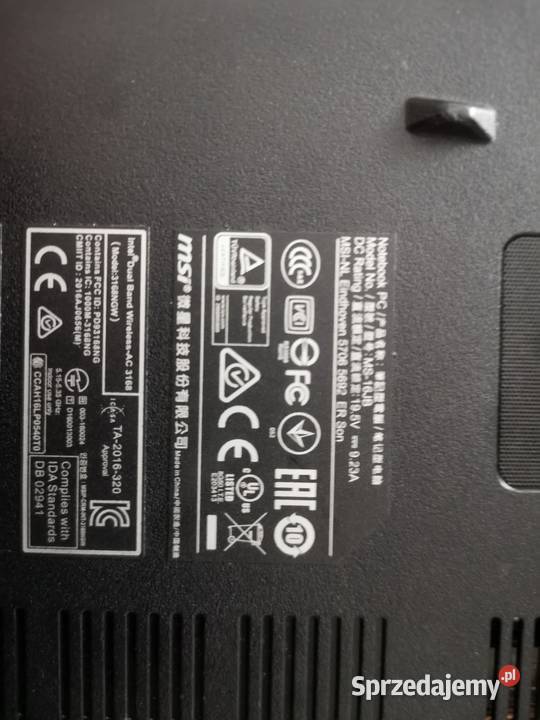 Uszkodzony Laptop Gameingowy MSI Apache Pro Lublin sprzedam